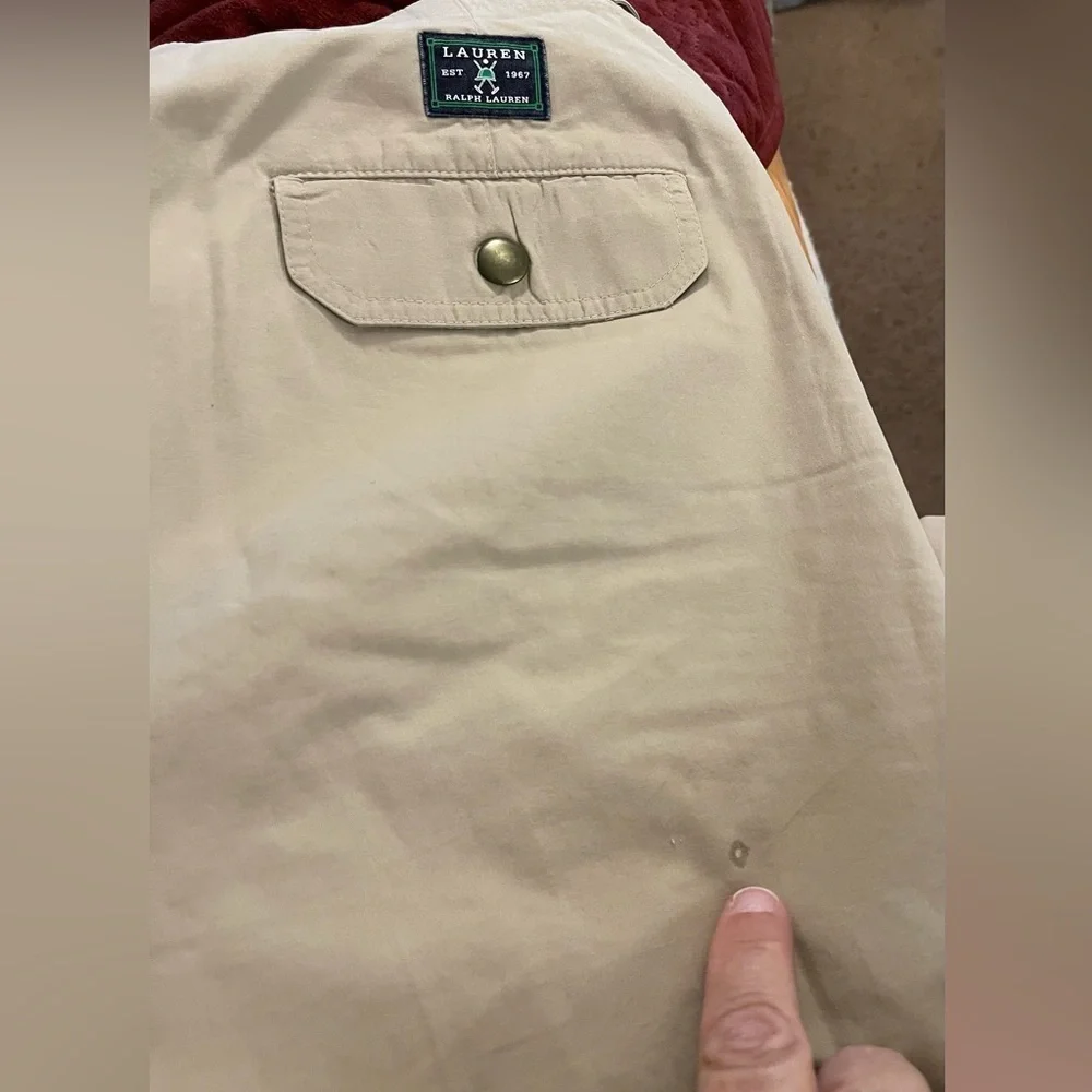 RALPH‎ LAUREN WOMEN'S DRESS CAPRI PANTS GOLD Pebble SIZE 12 GREEN TAG Polo Match